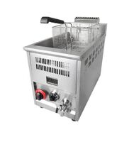 Commercial Restaurant Kitchen Equipment Adjustable Gas Deep Fryer With Temperature Control
