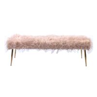 Factory Direct Sales All Kinds Of White Faux Fur Long Ottoman Bench