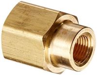 3/8" - 1/8" Female Inch NPT Length 25mm Connection Thicken Brass Pipe Adapter Coupler Connector