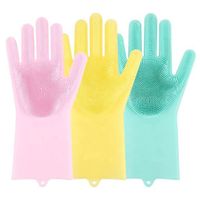 Silicone Dishwashing Brush Glove Kitchen Magic Cleaning Gloves