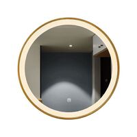 Bathroom vanity LED smart mirror Wash basin mirror Wash basin Golden round frame sink lamp mirror
