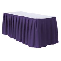 100% Polyester Plain Fabric Pleated Style Wholesale Banquet Table Skirts