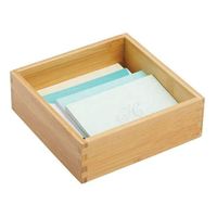 Bamboo Office Desk Cabinet Drawer Organizer Tray Bin - Use in Drawers, on Desks, Shelves or in Pantry - 7 Inch Square