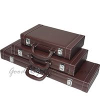 300pcs PU Storage Box Professional Texas Poker Chips Sets Leather Suitcase Casino Game Accessory Container