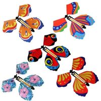 New Design Magic Flying Butterfly Wind Up Rubber Band Powered Butterfly for Kids Wind Up Butterfly Toy Surprise Gifts