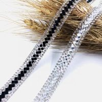 Crystal glitter rhinestone iron on trim as cloth decoration