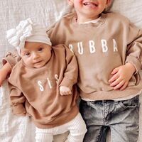 Spring Autumn Kids Toddler Clothes Custom Logo Casual SIS BUBBA Letter Print Long Sleeve Children Boys Girls Sweatshirt