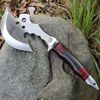 Wholesale Outdoor Camping Hunting Knife Blade Hatchet Survival Tactical Steel Broad Ax Head Wooden Wood Handle Axe Tomahawks Tomahawk