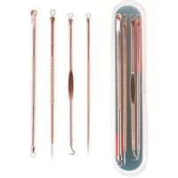 4PCS Blackhead Extractor de cravo Rose Gold Black Dots Cleaner Acne Blemish Remover Needles Set Black Spots Pore Cleanser Tool