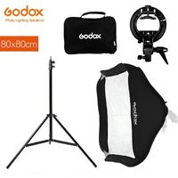 Godox 80 x 80cm 31in Flash Speedlite Softbox + S type Bracket with Light Stand for Camera Photography Lighting Softbox kit