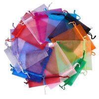 100PCS 7x9cm Assorted Color Organza Drawstring Pouches Candy Jewelry Party Bag Mixed Color Organza Gift Bags