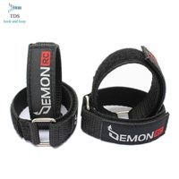 custom logo customized high strength heavy duty hook and loop webbing strap with iron D ring iron buckle