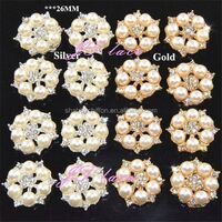 circle shape pearl rhinestone button - 26mm