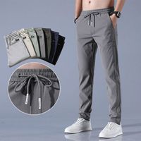 Summer thin casual trousers men's loose spring ice silk new quick-drying sports pants men's trend summer pants