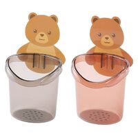 Carton Bathroom Bear Toothpaste Holder Wash Cup Rack Bathroom Store Shelf Wall Hanging Toothbrush Storage Cup