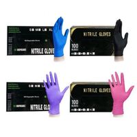 2021 Best seller Manufacturers tattoo beauty make up powder free nitrile gloves beauty salon pink black blue purple green gloves