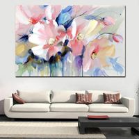 Abstract Flowers Canvas Painting Cheap Price Free Sample