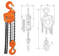 non-sparking chain block hs type 1 ton manual chain pulley block handle roop hand chain block hand material lifting tools