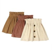 Wholesale Summer Baby Kids Newborn Ribbed Cotton Clothing Button Mini Dress Girls Skirts
