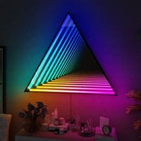 Modern decoration RGB color changing 3D magic mirror infinite mirror octagon LED wall lamp