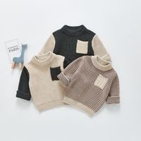 Spring and autumn boy's and girls' baby knitted sweaters children's long-sleeved pullovers fashion tops