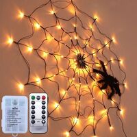 Halloween Decorations 2022 halloween spider web led light 8 function Black Spider Cobweb Lights