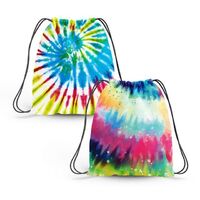 2021 Amazon new design party band mouth Art Design String Tie Dye Sport Gym Drawstring Bags Backpack Bag