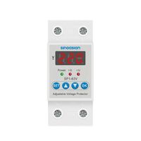 Intelligent 2P 220V 230V 240V 63A din-rail mount automatic recovery adjustable electric over under voltage protector
