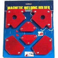 Hot sale set of 6 pcs Triangular Welding Holder Without Switch Magnetic Fixed Angle Tool Welding , Red