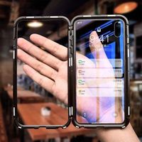 360 Full Magnetic Adsorption Case For iPhone X Xs Clear Double-sided Glass+Built in Magnet Case