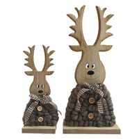 New Wooden Reindeer Ornament for Christmas Home Decor Christmas Wood craft Deer decoration ornaments animal