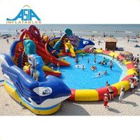 Giant Inflatable Water Park Playground On Land For Kids Children, Amusement Park Equipment