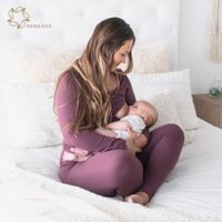 maternity sleepwear Bamboo pijama lactancia maternity pajama set organic cotton breastfeeding pyjamas lactation pajama