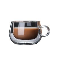 Double Wall Glass Cup High Borosilicate Transparent Coffee Tumblers with Handle