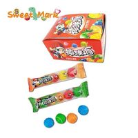 Multi color chew gum fruit flavor ball shape bubble gum casual snacks