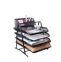 New Style Hot Sale Office Desk Organizer 4 Tier Metal Mesh File Document Holder