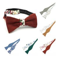 Double Side Self Bowtie Men Women Brother Butterfly Daily Shirt Accessory