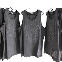 2022 Wholesale Men Wash Cotton Make Old Vintage Sleeveless Vest Boy's Fitness Gym Black Men's Tank Tops