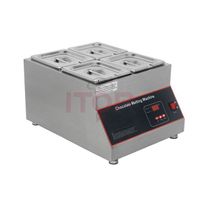 GZKITCHEN Commercial digital kitchen 4 pots Electric Chocolate melter, 10kgs Melting Machine stainless steel pots
