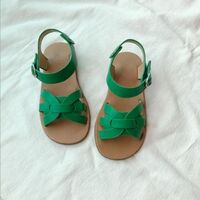 Kid Power Girls Roman Golden Strap Comfort Flat Rubber Sole Sandal Shoes