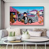 Hongya Graffiti Alec Monopoly Street Art Travel Canvas Painting Prints Wall Art for Home Decor