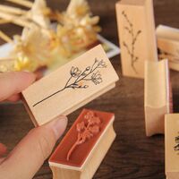 Custom logo wooden handle rubber stamp