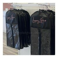 Wholesale lash hair boxes packaging custom label sticker logo luxury black wig hanger bag