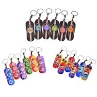 Hot Sale Airbrushed Flip Flop Keychain Engraved Fashion Sandal Shoe Keyring Metal Keyholder