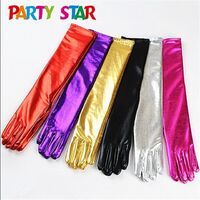 2021 New Daily Party Shiny Weeding Long Leather Metallic Halloween Gloves For Women