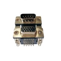 Lycn Dual Port D-Sub Connector Right Angle DIP Type DR Male + HDR Female DR Female + HDR Female 9 to 15 15 to9 Gold Plated D SUB