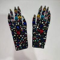 NOVANCE MG022 Hot Products Top 20 2021 Sexy Birthday Outfit Rhinestone Crystal Wear Colorful Soft Material Daily Wear Glove