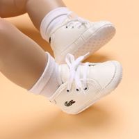 Independently designed 0-1 year toddler shoes PU leather baby shoes soft soles non-slip small leather shoes for boys and girls c