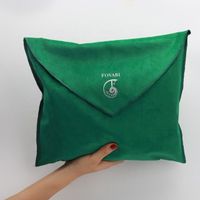 Custom Logo Printed Dark Green Velvet Clothing Dust Bag