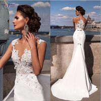 Hao Baby 2022 Summer New Explosion Models Clothes Lace See-through Women Marrage Wedding Dress
